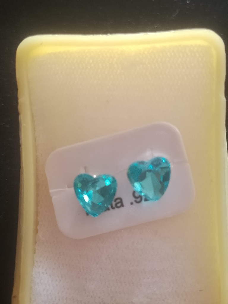 BROQUEL CORAZÓN AZUL PLATA .925