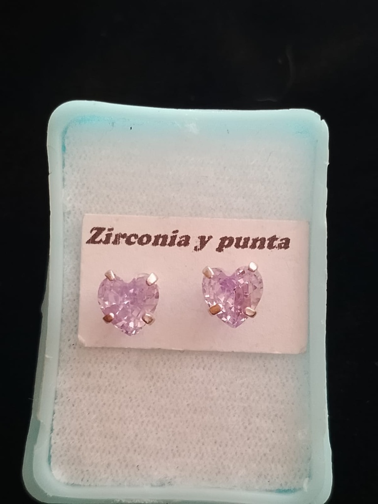BROQUEL CORAZÓN MORADO PLATA .925