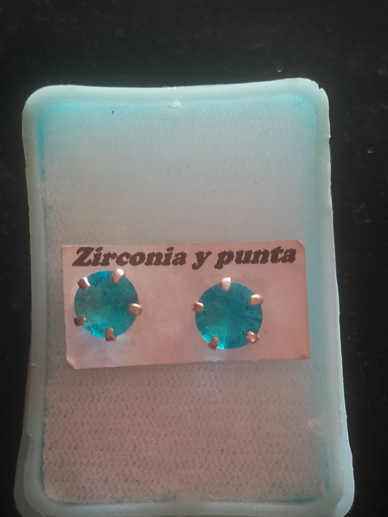 BROQUEL PIEDRA AZUL PLATA .925