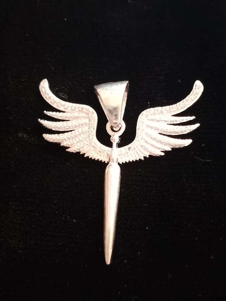 DIJE ESPADA CON ALAS PLATA .925