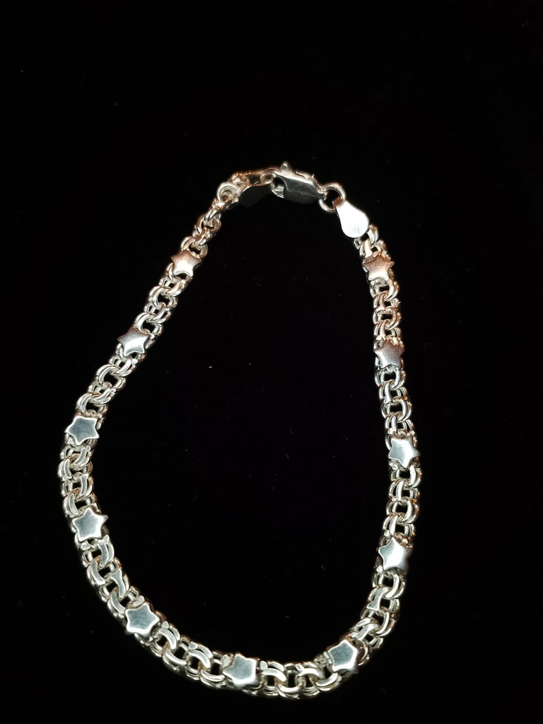PULSO TEJIDO CHINO 17.5CM 3MM PLATA .925