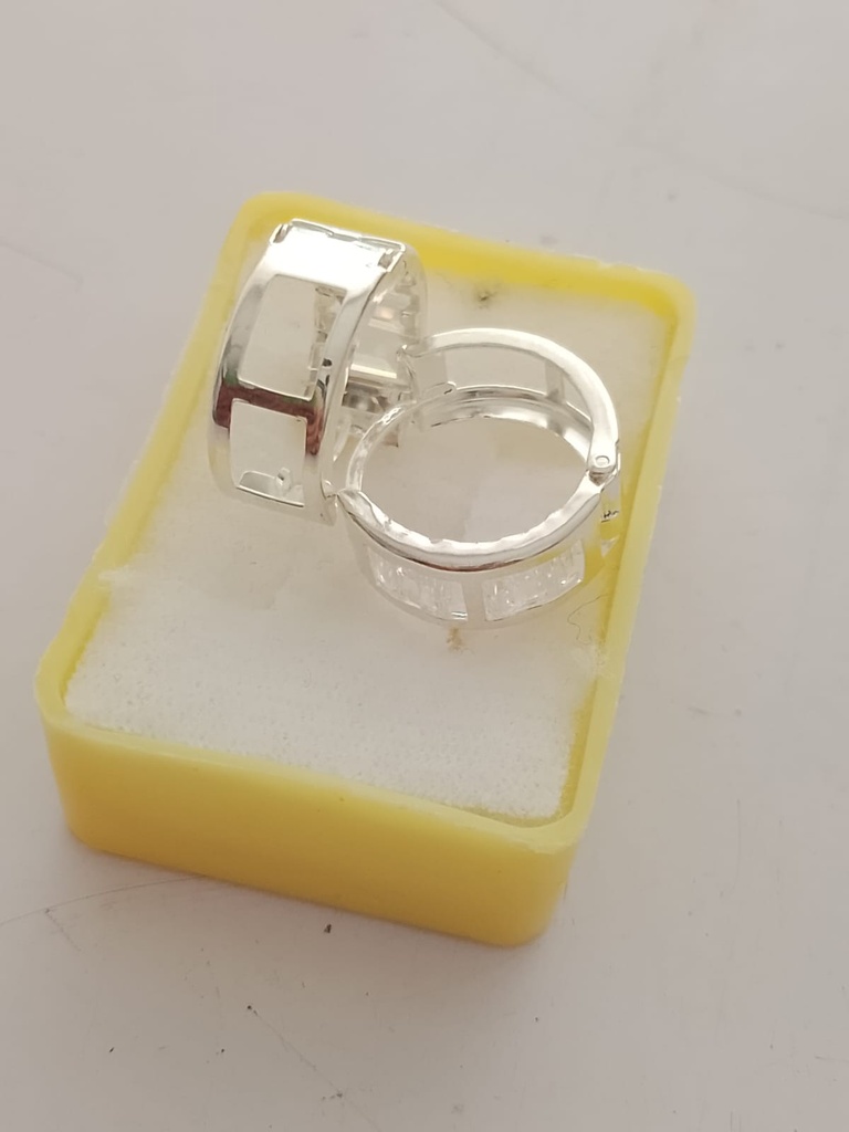 Arracadas Con Zicornia Blanco 1cm Plata 925