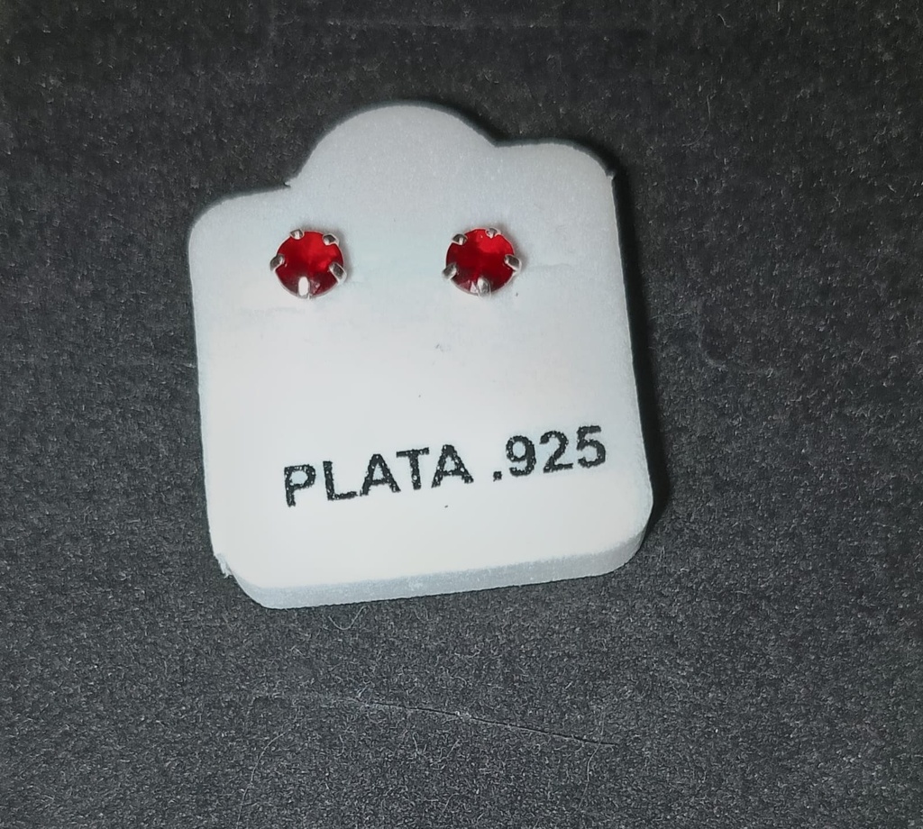 Broquel Con Zicornia Rojo Hex Plata .925