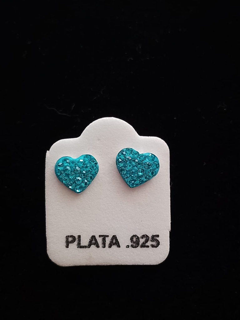 Broquel Estilo Corazón Azul Plata .925