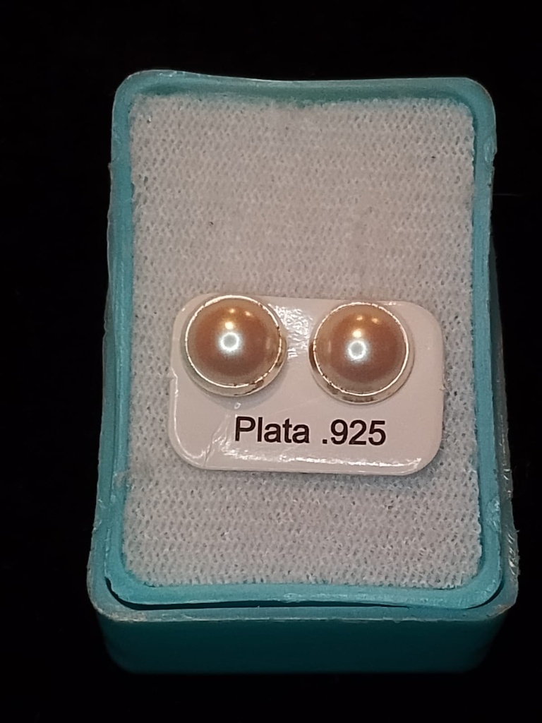 Broquel Estilo Perla Mediana Plata .925