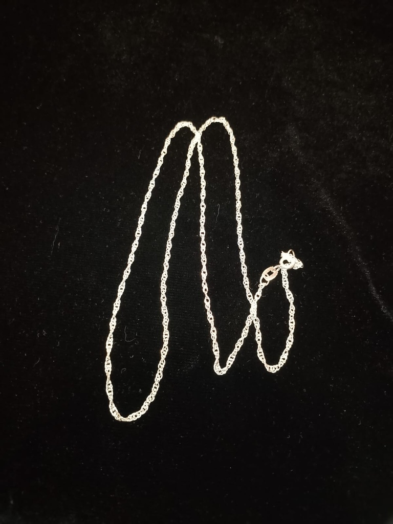 Cadena Estilo Torzal Delgada 50cm Plata .925