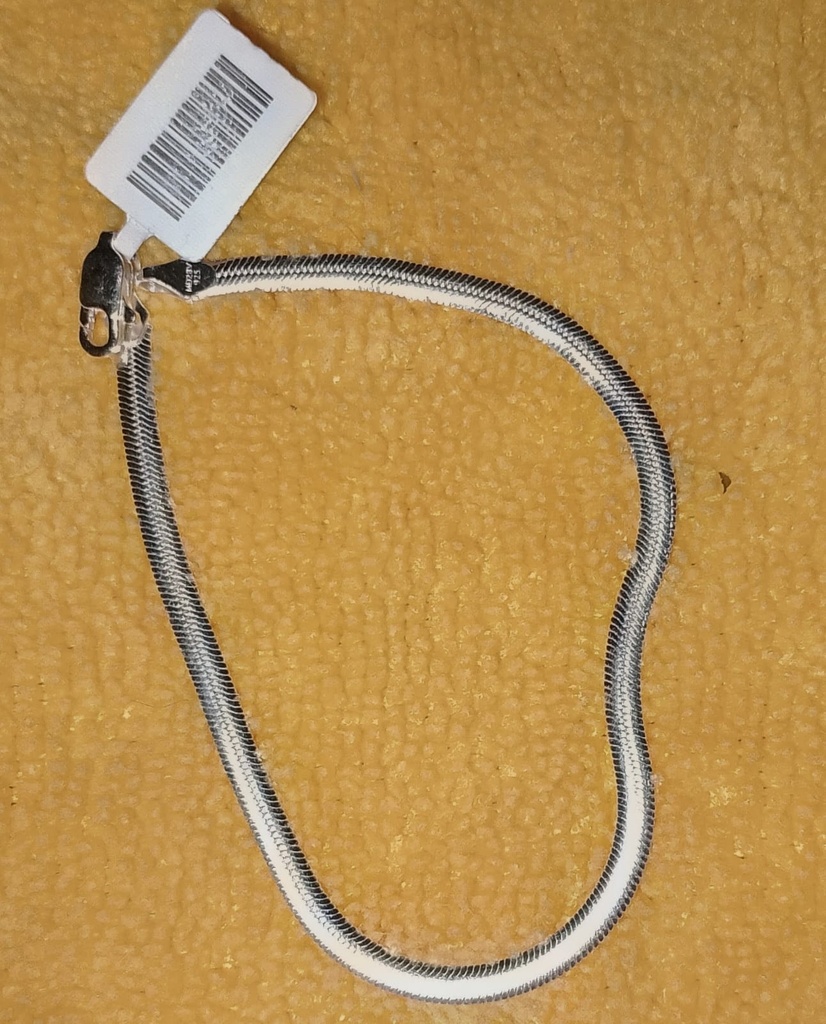 Pulso Estilo Panza De Víbora 3mm 18cm Plata