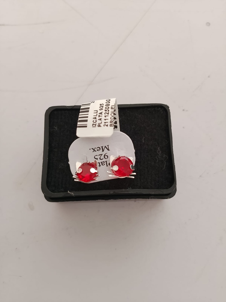 Broquel Gatos Rojos Plata .925