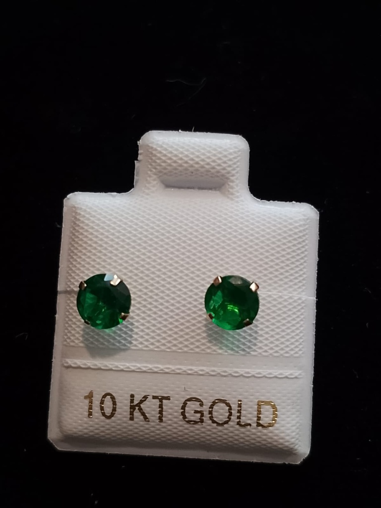 BROQUEL RECTO VERDE #5 ORO 10K