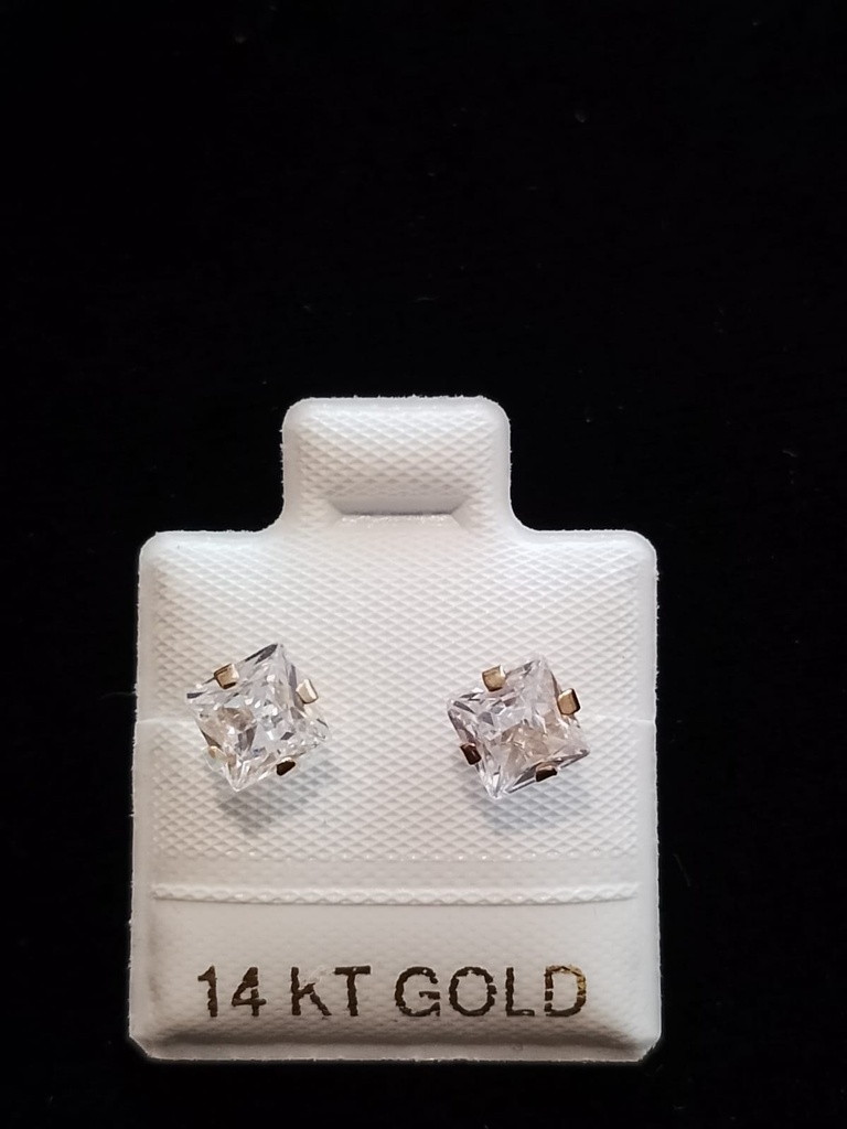 BROQUEL RECTO CUADRO #5 ORO 14K
